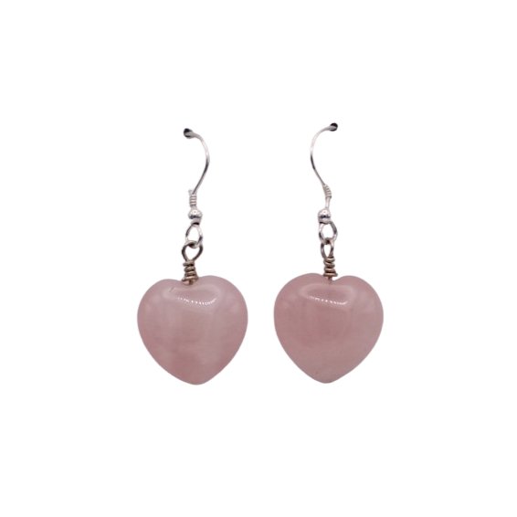 Rose quartz clearance heart earrings