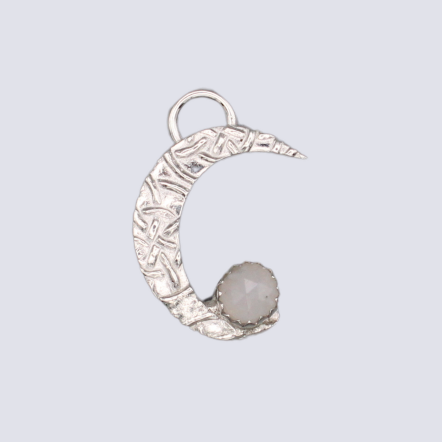 Rainbow Moonstone Crescent Moon Pendant