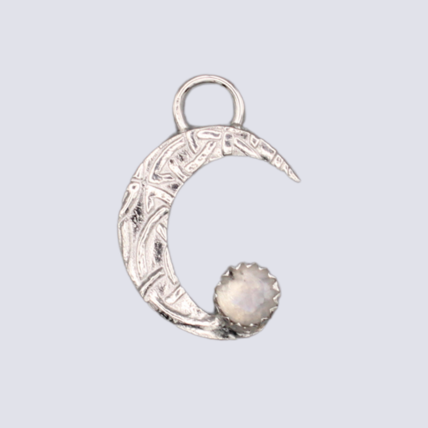 Rainbow Moonstone Crescent Moon Pendant