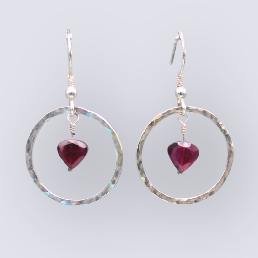 Celtic Circle of Life Garnet Earrings