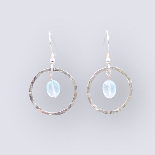 Celtic Circle of Life Swiss Blue Topaz Earrings