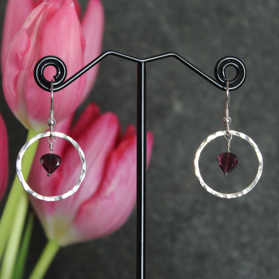 Celtic Circle of Life Garnet Earrings