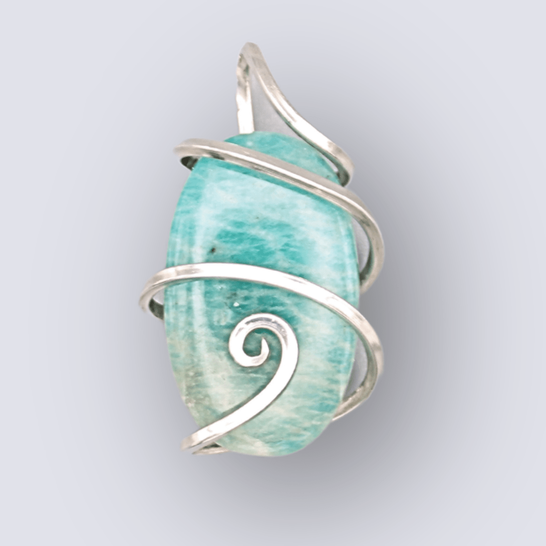 Amazonite Oval Pendant - Arborvitae Designs