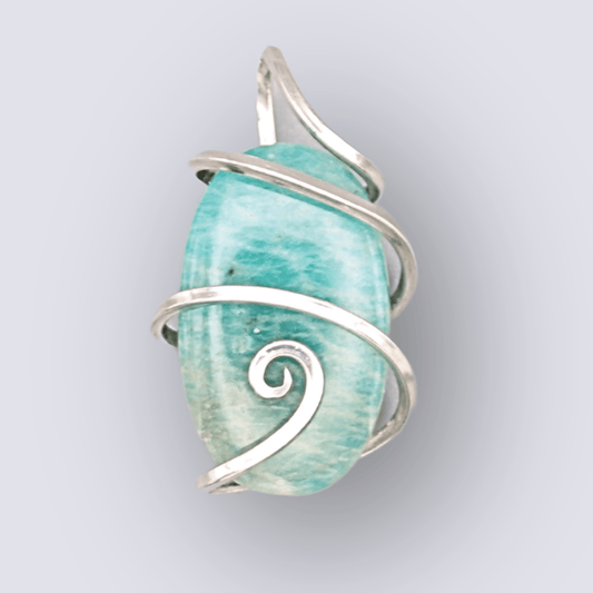 Amazonite Oval Pendant - Arborvitae Designs