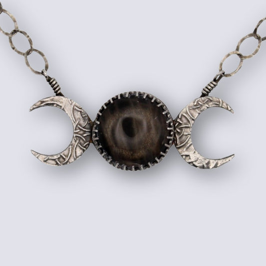 Black Moonstone Goddess Necklace - Arborvitae Designs