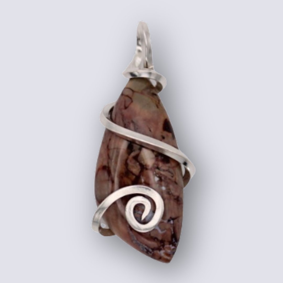 Butterfly Jasper Drop Pendant - Arborvitae Designs