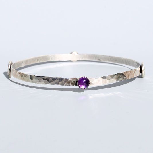 Celtic Amethyst Sterling Silver Bangle - Arborvitae Designs