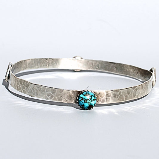 Celtic Heart and Turquoise Sterling Silver Bangle - Arborvitae Designs