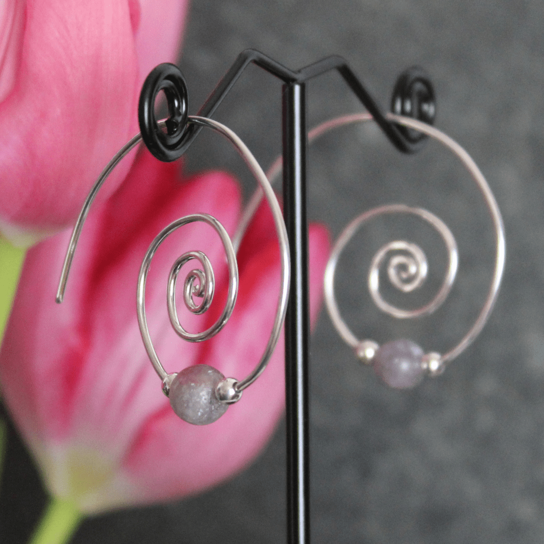 Celtic Spiral Bead Threader Earrings - Arborvitae Designs