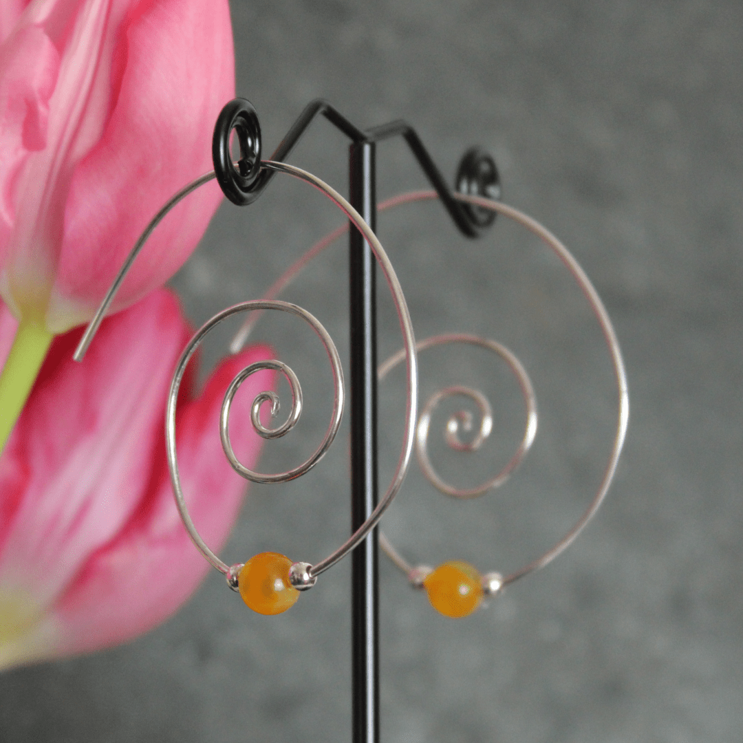 Celtic Spiral Bead Threader Earrings - Arborvitae Designs