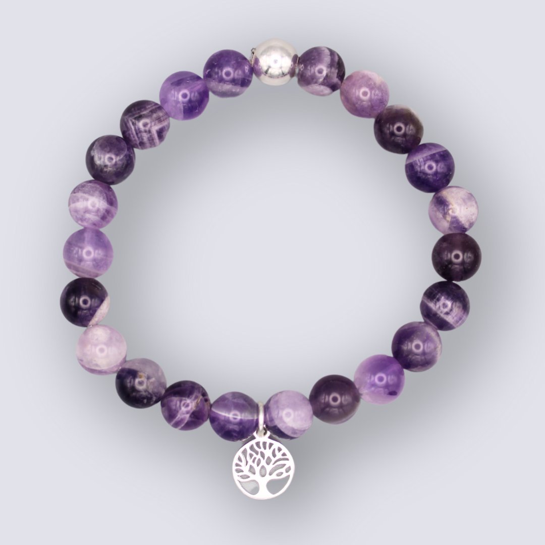 Chevron Amethyst Tree of Life Bracelet - Arborvitae Designs