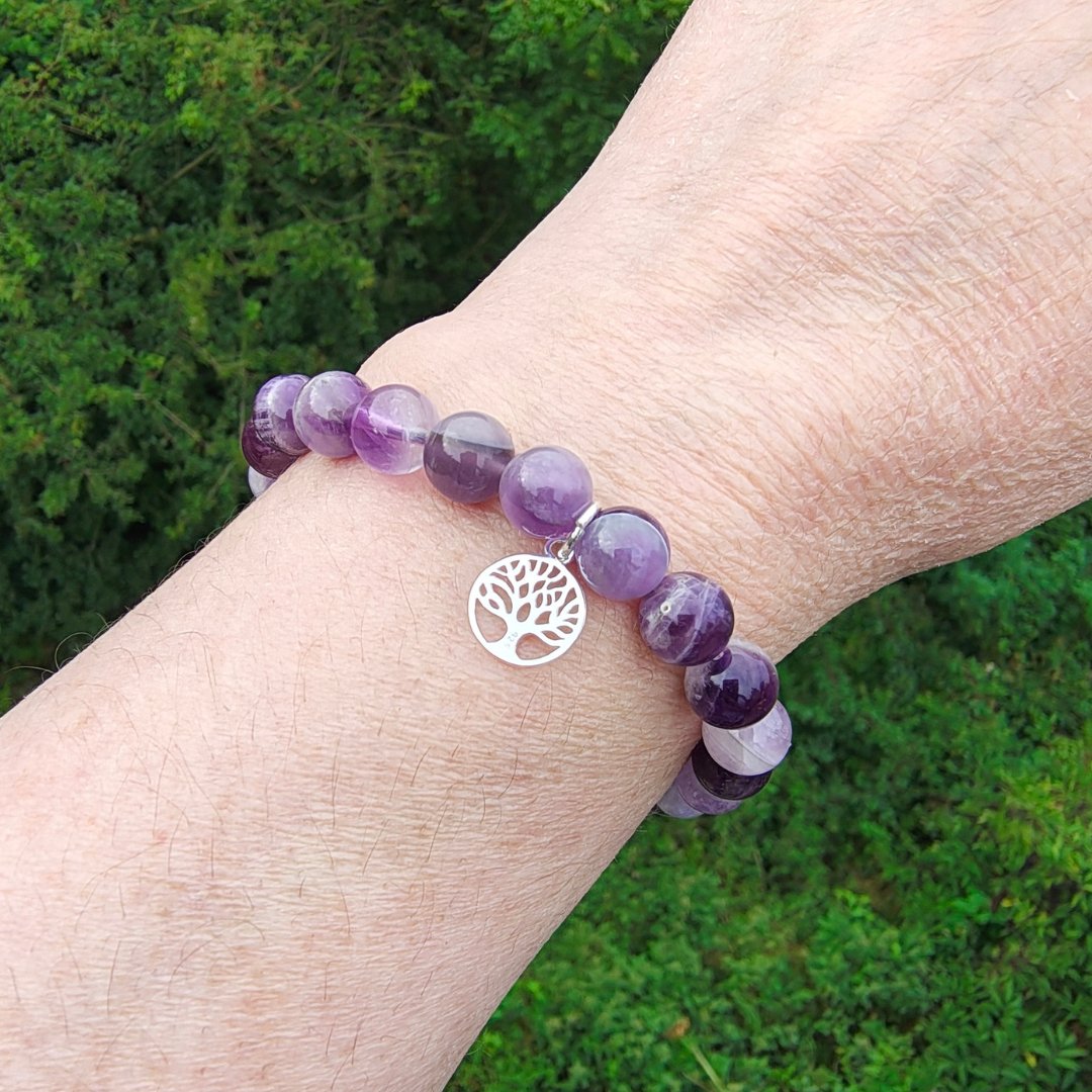 Chevron Amethyst Tree of Life Bracelet - Arborvitae Designs