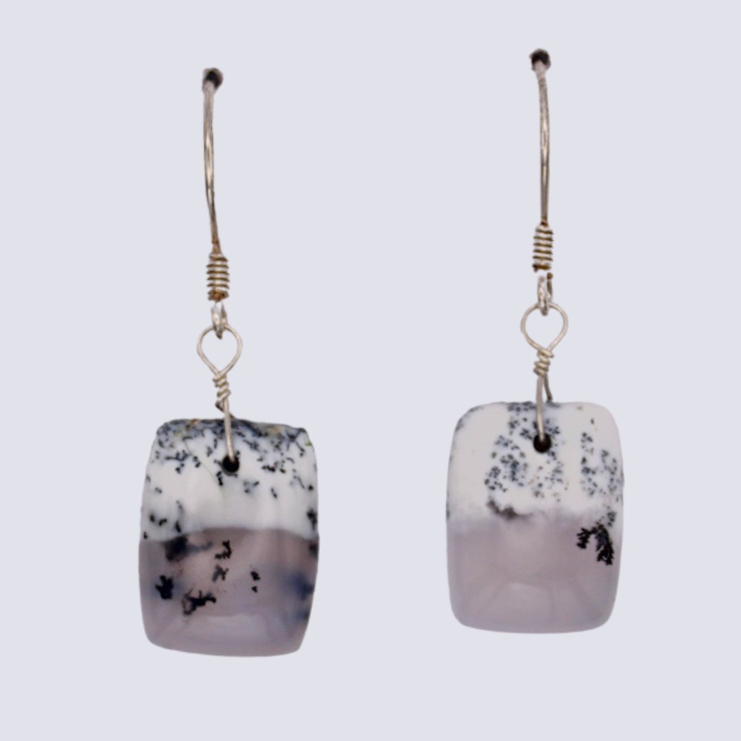 Dendritic Agate Earrings - Arborvitae Designs