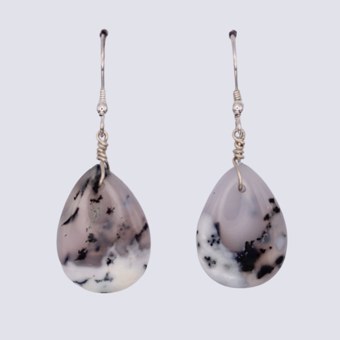 Dendritic Agate Earrings - Arborvitae Designs