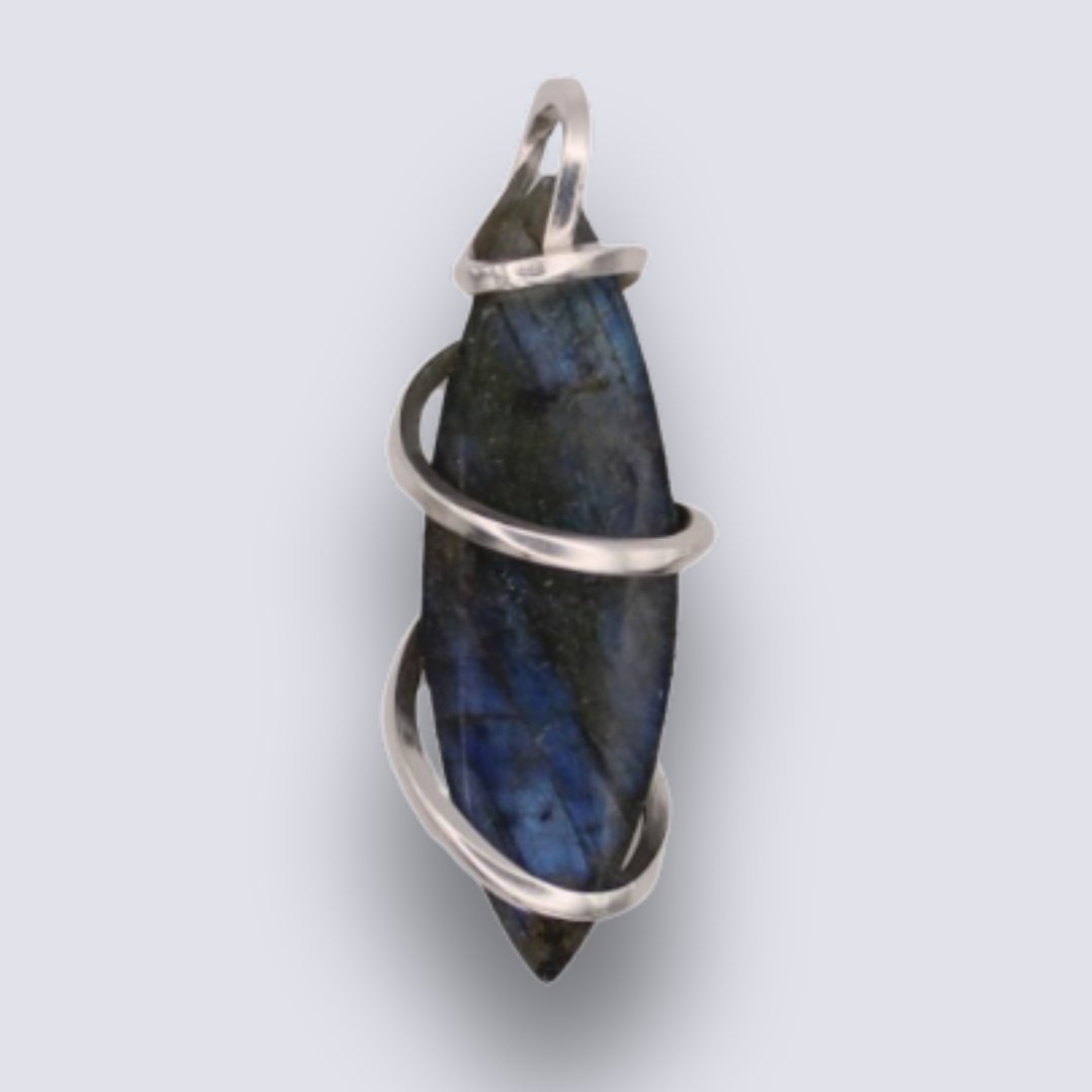 Labradorite Marquise Pendant - Arborvitae Designs