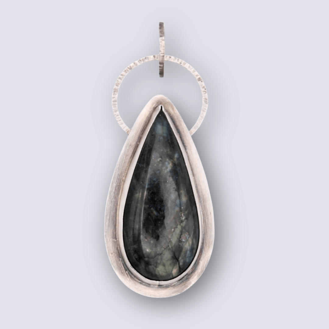 Labradorite Teardrop Pendant - Arborvitae Designs