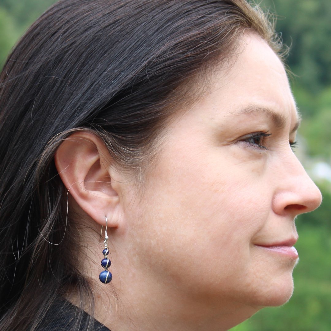 Lapis Lazuli Wrap Earrings - Arborvitae Designs