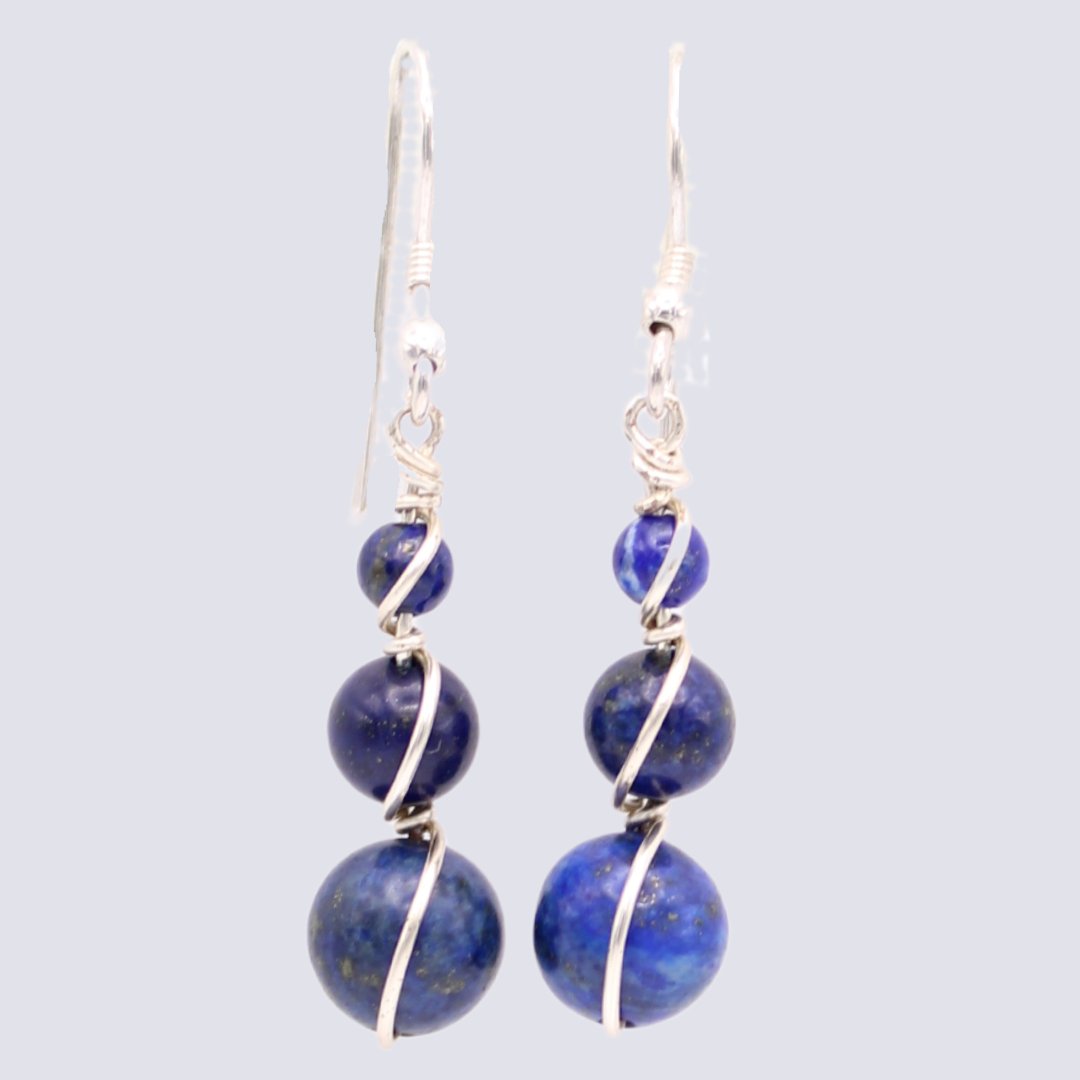 Lapis Lazuli Wrap Earrings - Arborvitae Designs