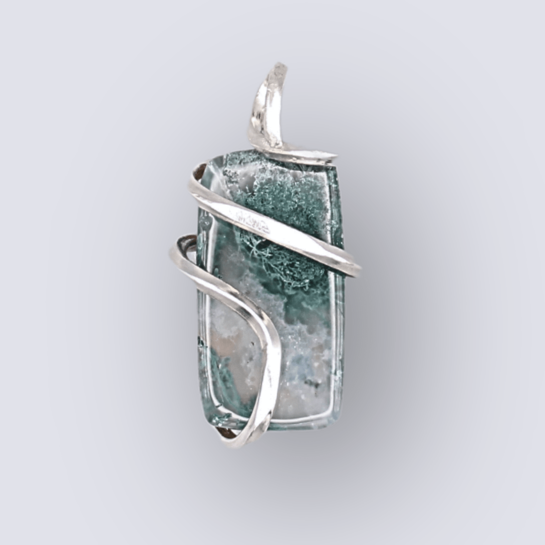 Moss Agate Pendant - Arborvitae Designs