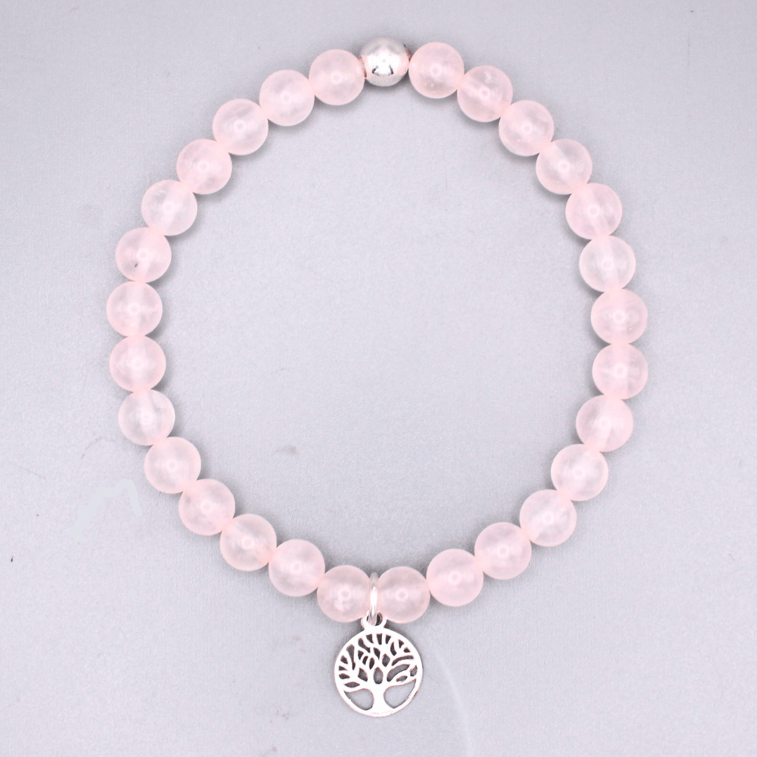 Rose Quartz Tree of Life Bracelet - Arborvitae Designs