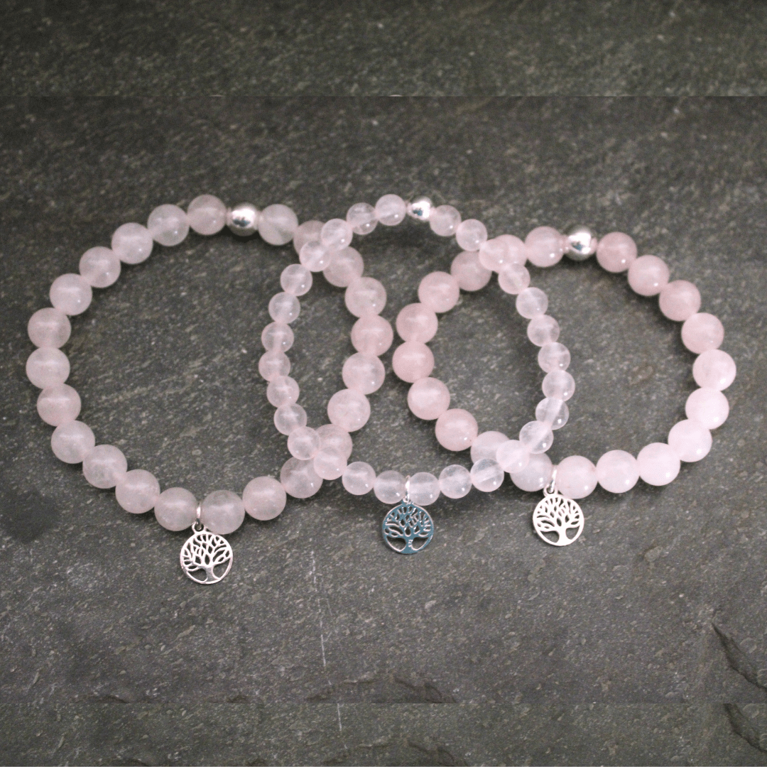 Rose Quartz Tree of Life Bracelet - Arborvitae Designs