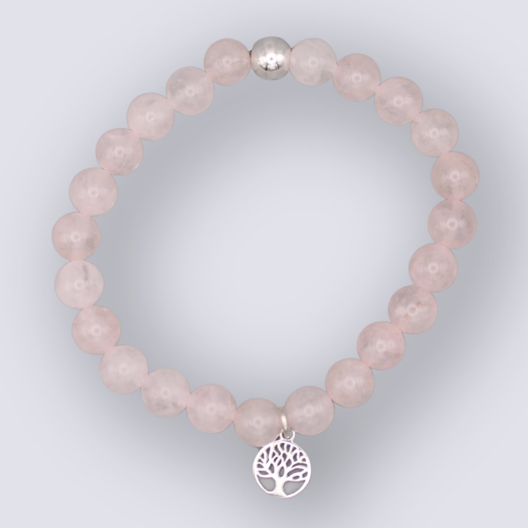 Rose Quartz Tree of Life Bracelet - Arborvitae Designs