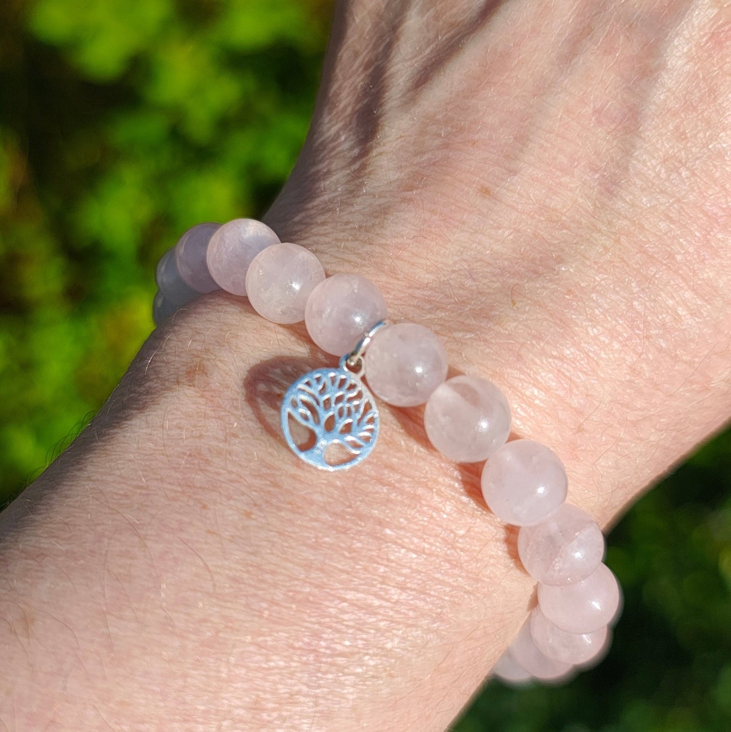 Rose Quartz Tree of Life Bracelet - Arborvitae Designs