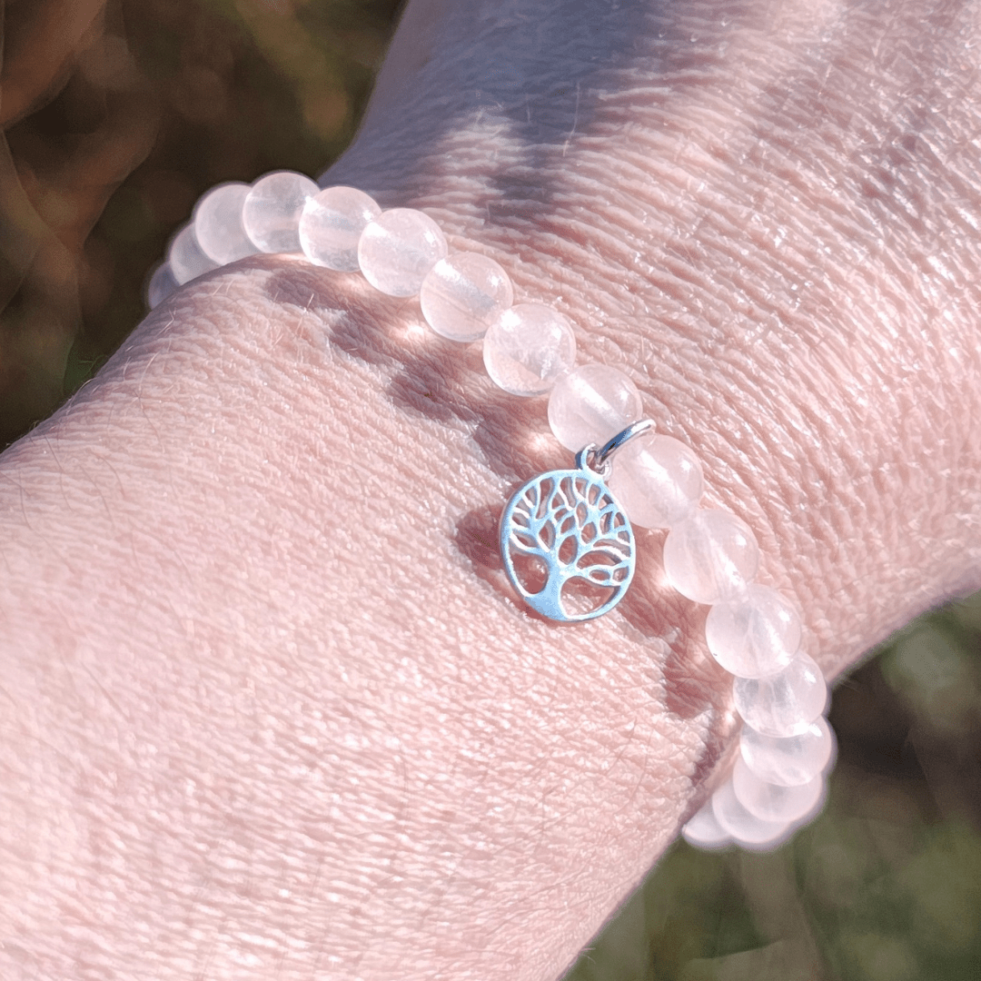 Rose Quartz Tree of Life Bracelet - Arborvitae Designs