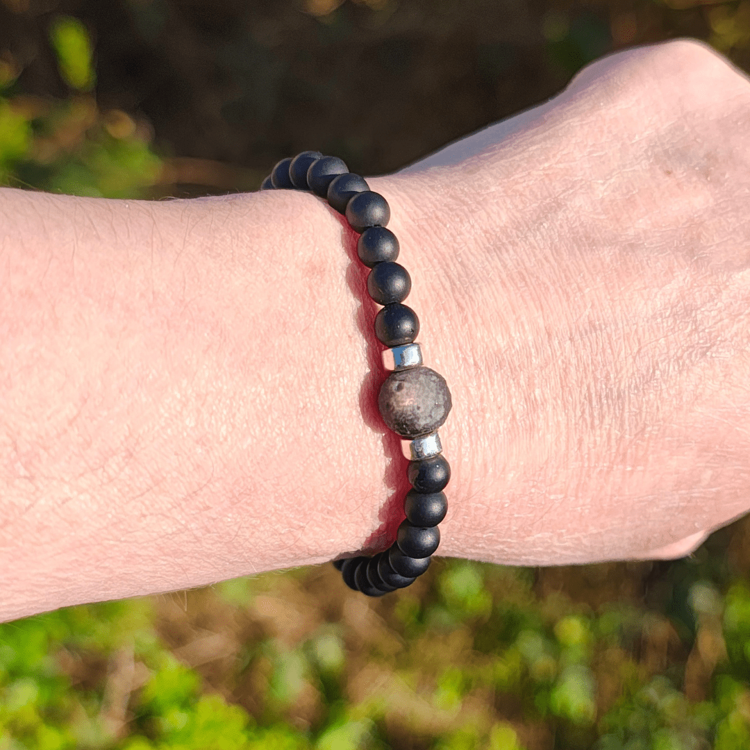 Silver Obsidian Moon Bracelet - Arborvitae Designs