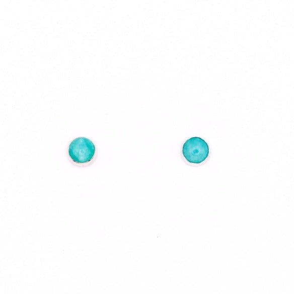 Amazonite Stud Earrings - Arborvitae Designs