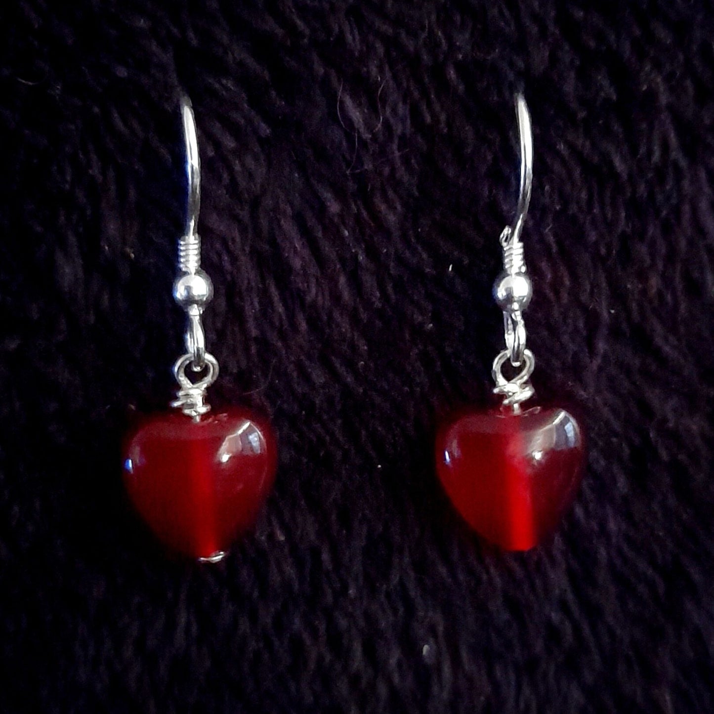 Carnelian Heart Earrings - Arborvitae Designs