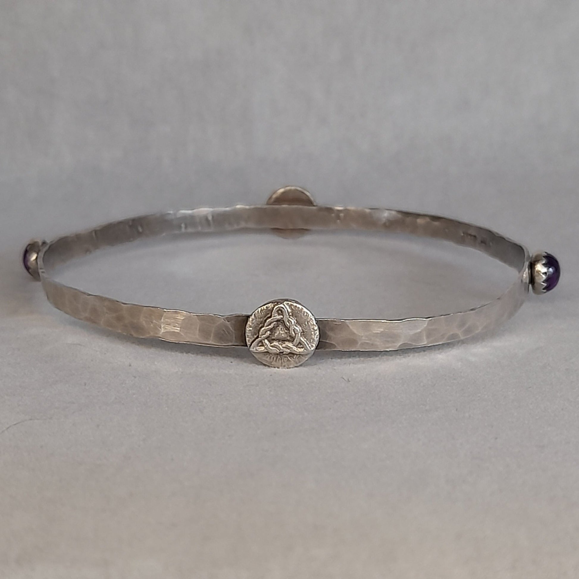 Celtic Amethyst Sterling Silver Bangle - Arborvitae Designs