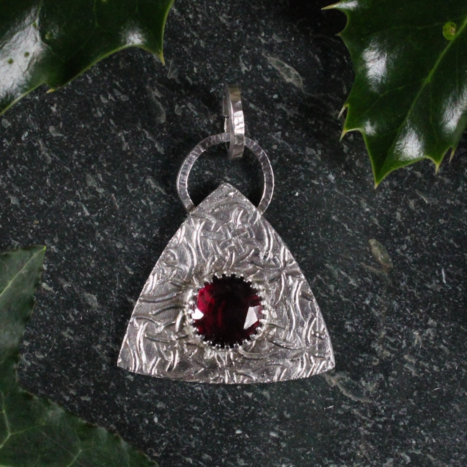 Celtic Garnet Pendant - Arborvitae Designs