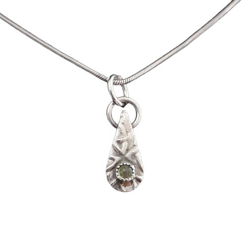 Celtic Peridot Drop Pendant Extra Small - Arborvitae Designs