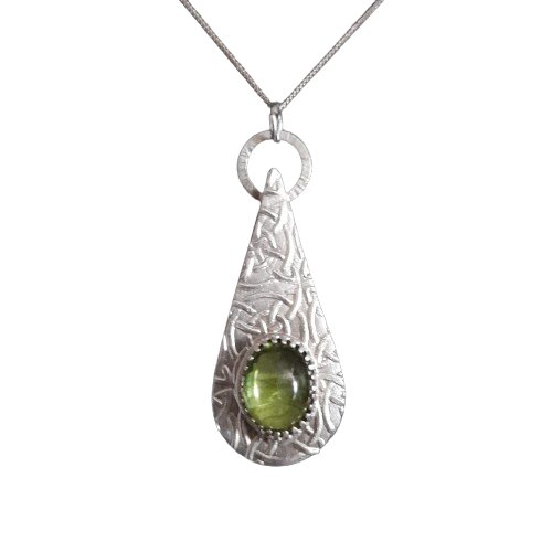 Celtic Peridot Drop Pendant Large - Arborvitae Designs