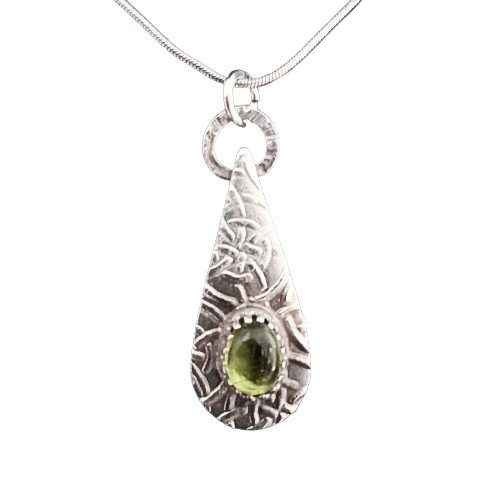 Celtic Peridot Drop Pendant Medium - Arborvitae Designs