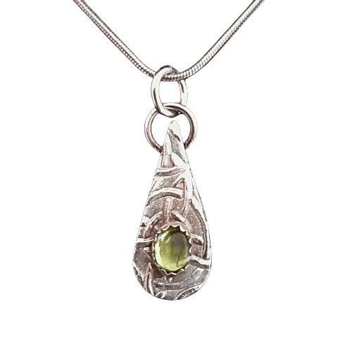 Celtic Peridot Drop Pendant Small - Arborvitae Designs