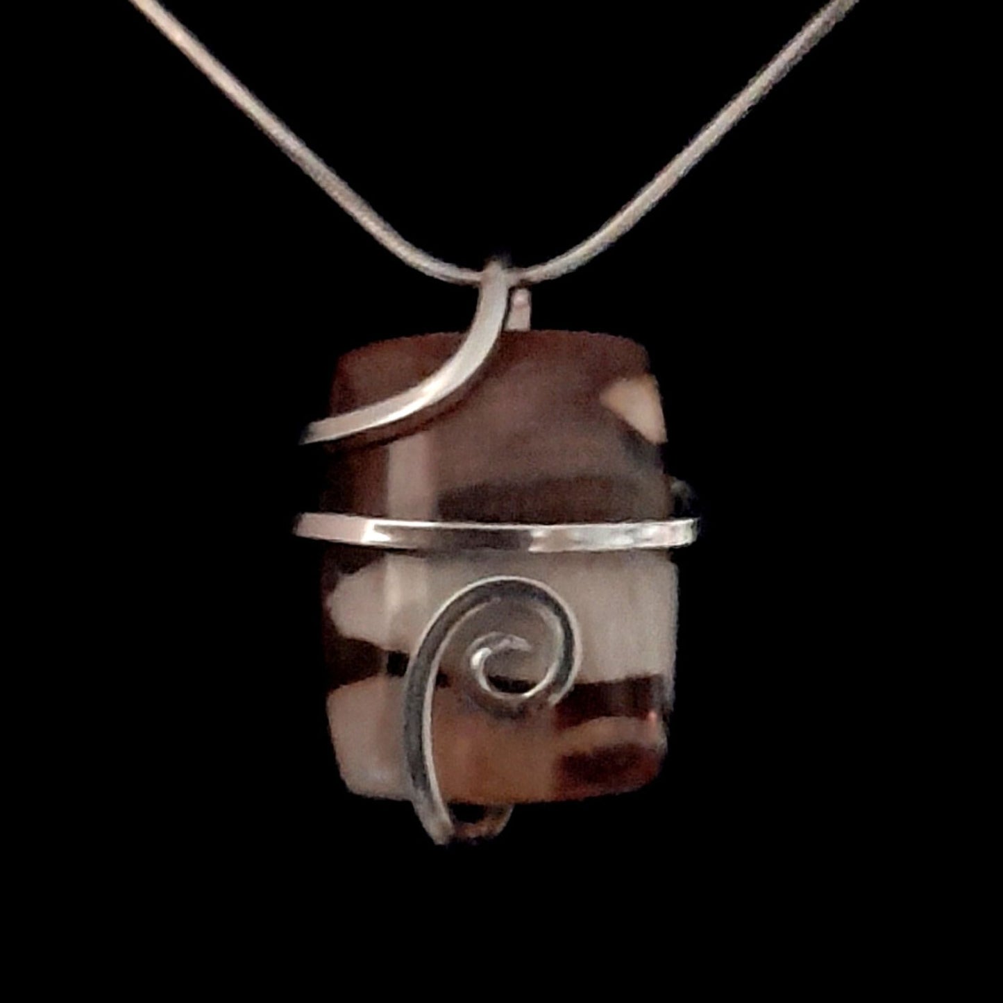 Large Peanut Wood Jasper Pendant - Arborvitae Designs