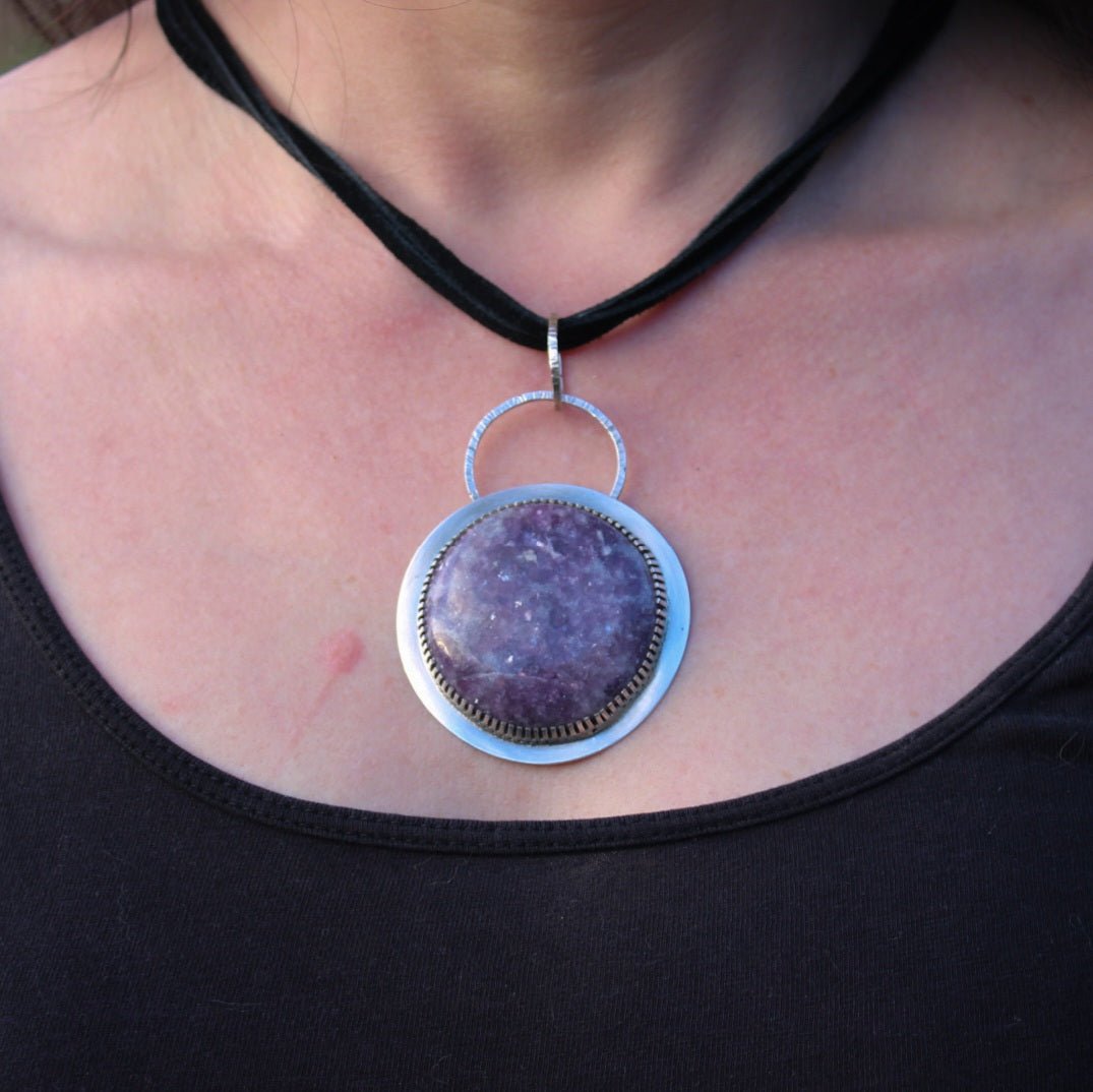 Lepidolite Focal Pendant - Arborvitae Designs