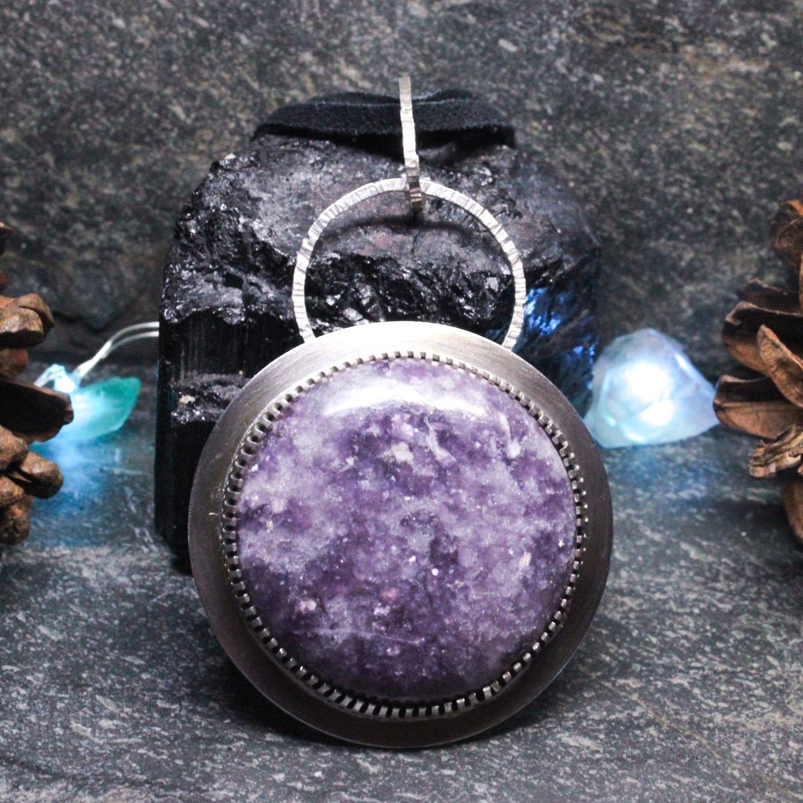 Lepidolite Focal Pendant - Arborvitae Designs